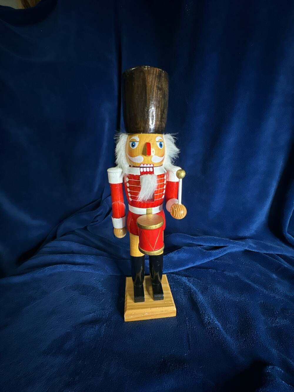 Vintage Traditional Wooden Soldier Nutcracker with Drum